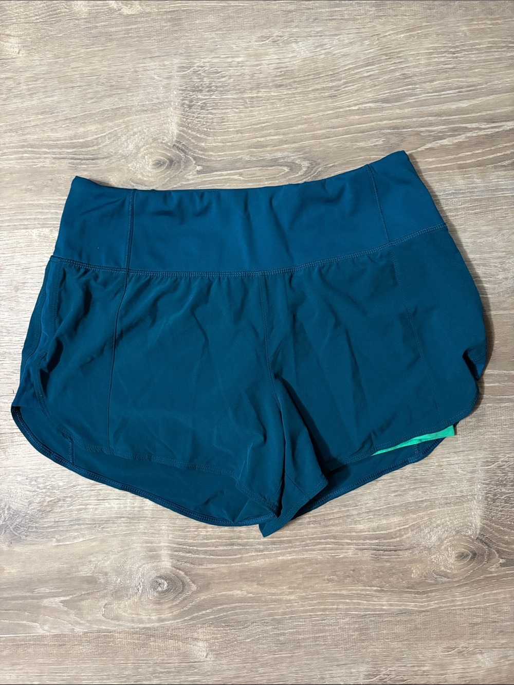 Athleta Teal Athletic Shorts with Built-In Liner